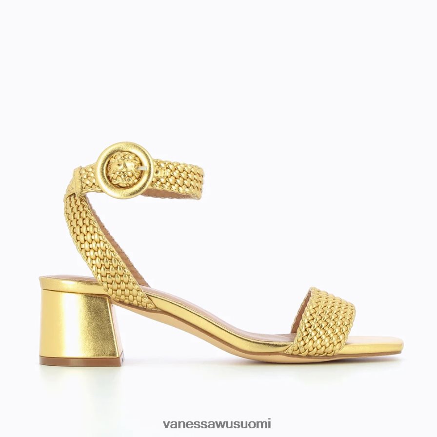 sandaalit | Vanessa Wu naiset kultainen emmeline-punos sandaali kantapäällä 4V40DD356
